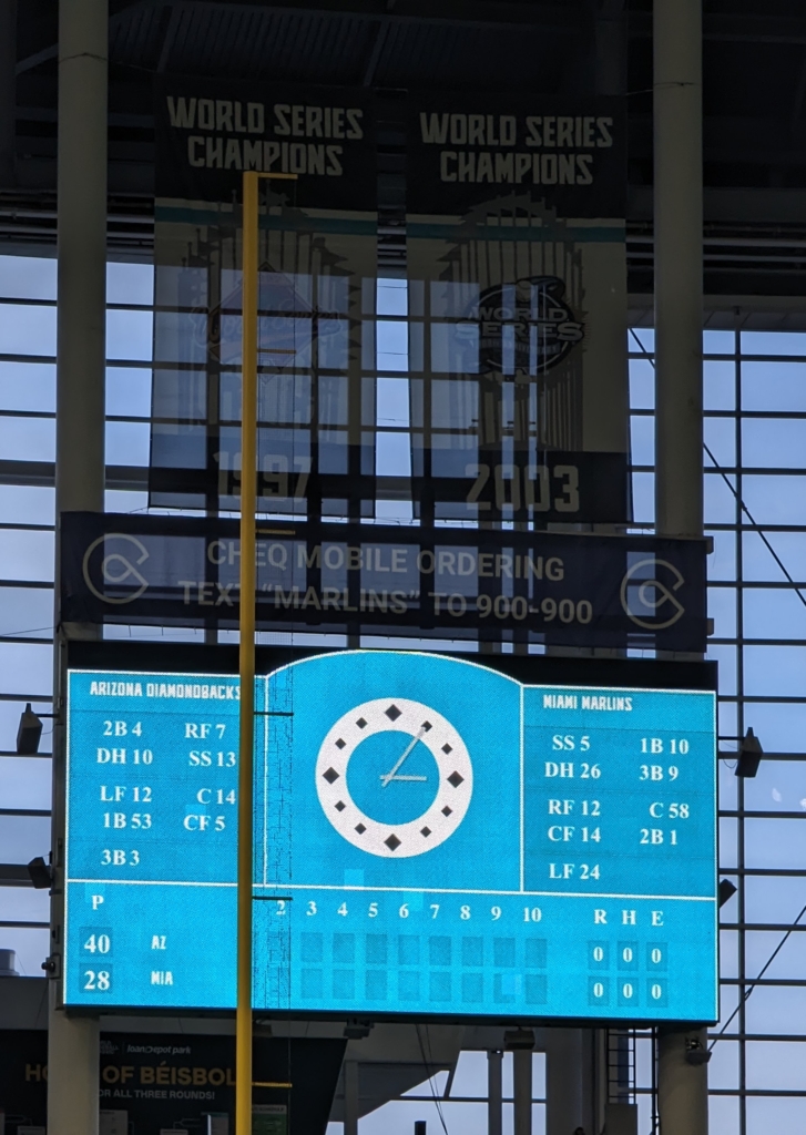 Diamondbacks Marlins scoreboard