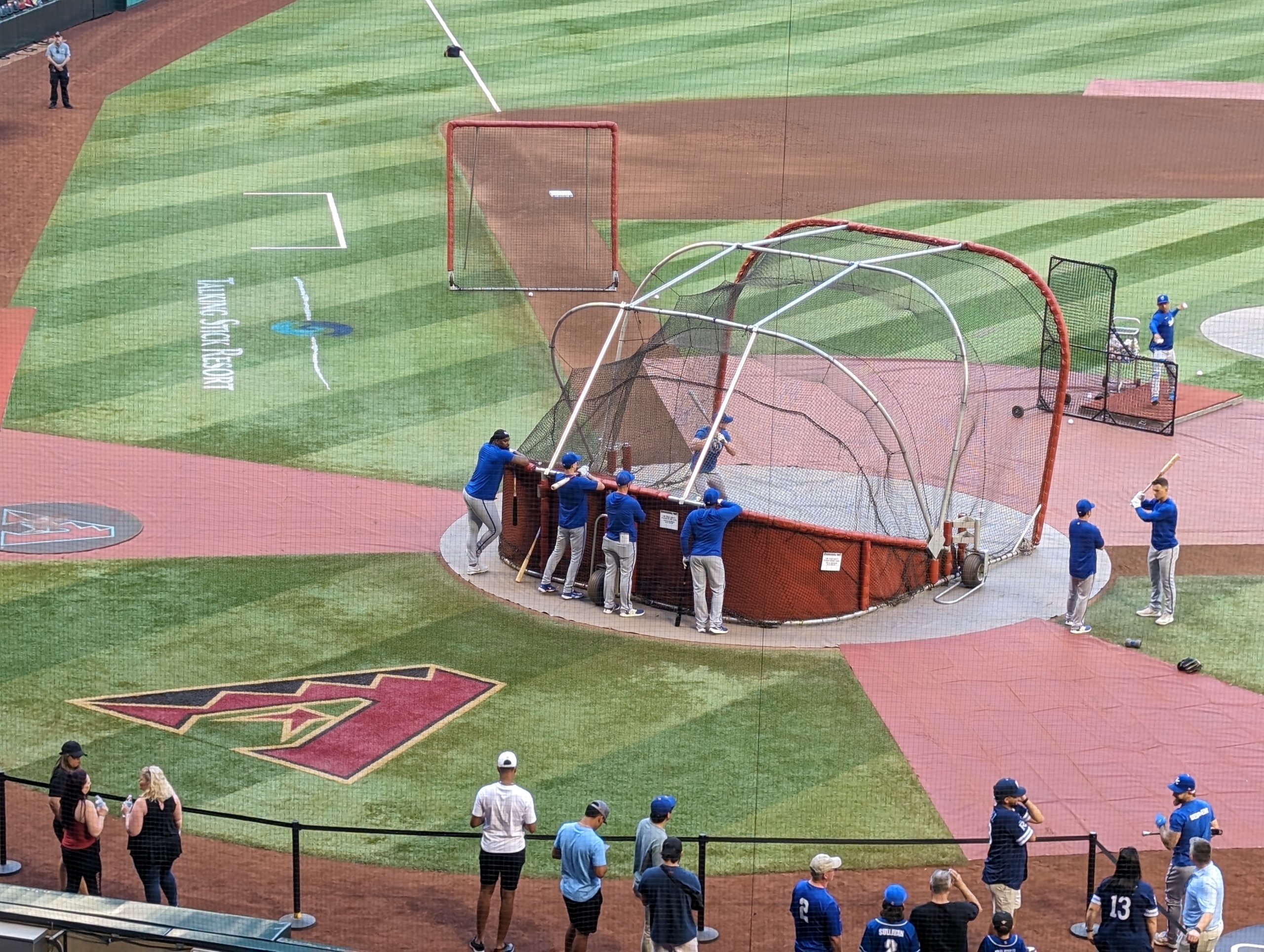 Royals taking batting practice before facing the Diamondbacks