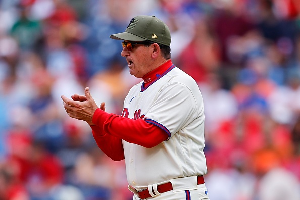 Phillies manager Rob Thomson claps during a game. Whether the Phillies recover depends on Thomson getting the most out of his team.