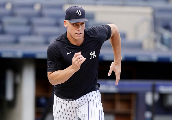 Aaron Judge working out on the field