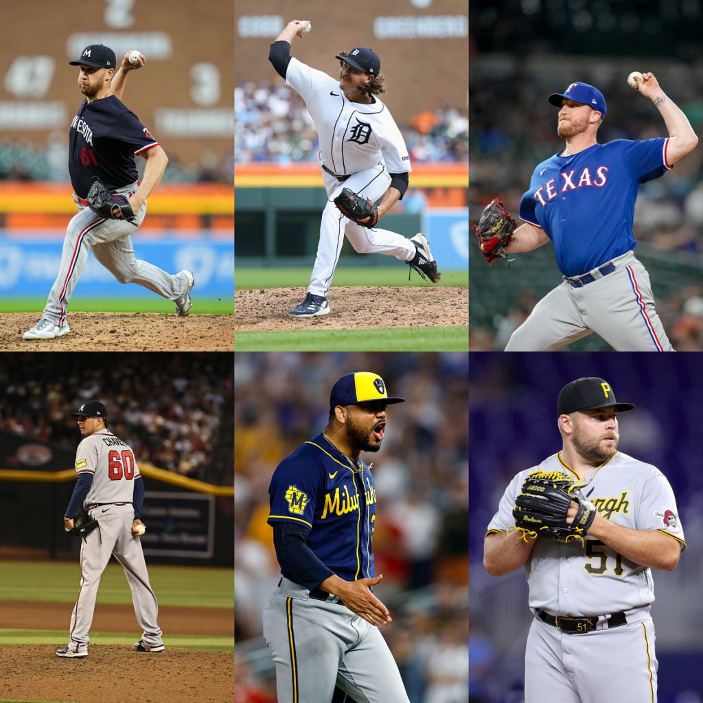 The ASB Individual Reliever Rankings for the All-Star Break / Week 15. The best relievers in each category are pictured. AL Middle Reliever - Brock Stewart, AL Setup Man - Jason Foley, AL Closer - Will Smith. NL Middle Reliever - Jesse Chavez, NL Setup Man - Joel Payamps, NL Closer - David Bednar.