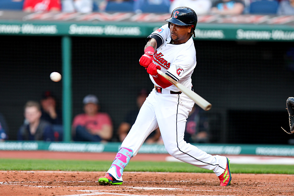 Jose Ramirez of the Guardians homering against the White Sox
