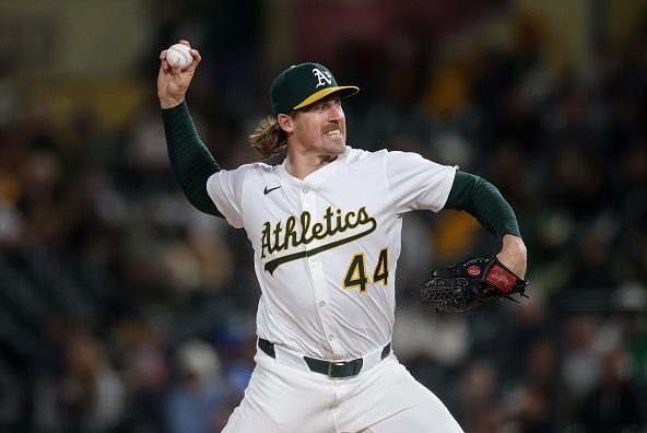 Tyler Ferguson pitching for the Athletics
