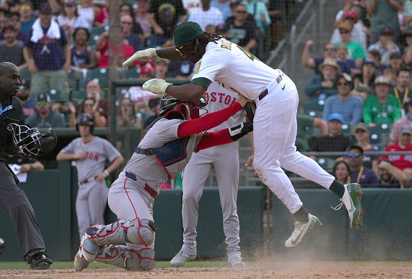 Aroldis Chapman's streak of 50 straight batters retired got broken today, as the Red Sox fail the sweep attempt.