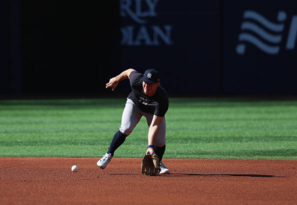 New York Yankees manager Aaron Boone gives injury update on shortstop Anthony Volpe during the organization’s end-of-season press conference.