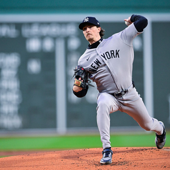 Max Fried of the Yankees pitching against the Red Sox