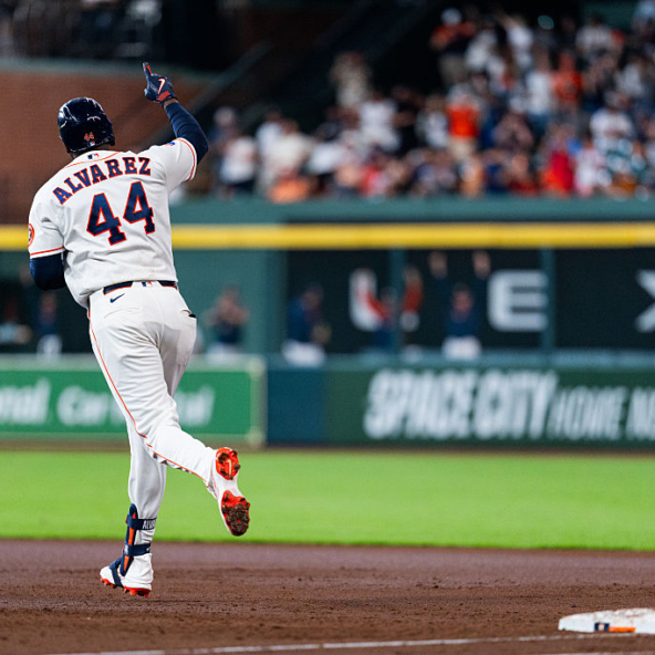 Yordan Alvarez of the Astros running out a grand slam against the Athletics