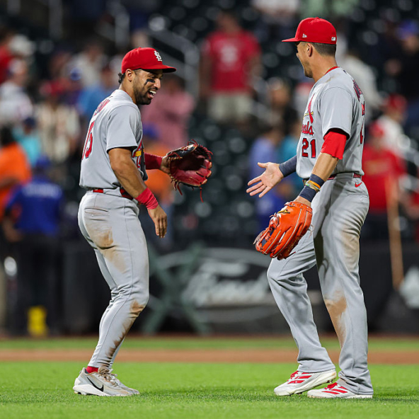 The Cardinals celebrating a win over the Mets