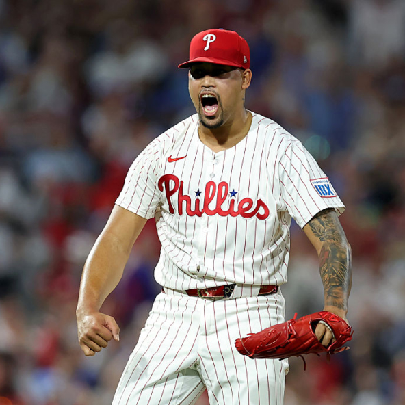 Jhoan Duran yelling as part of the Phillies surge