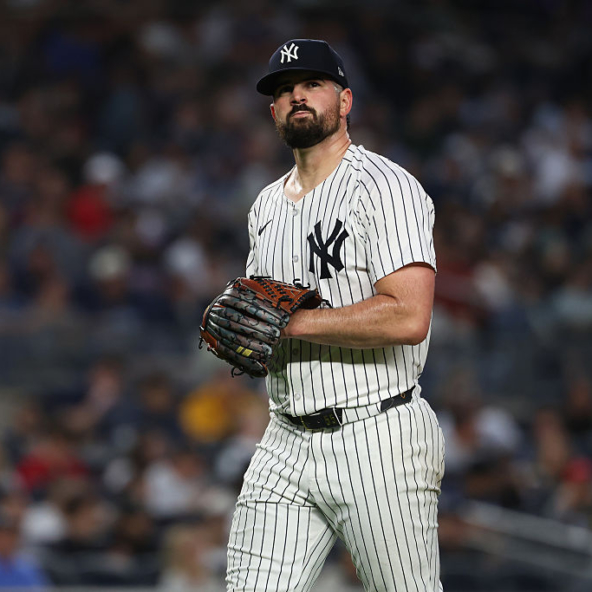 Carlos Rodon of the withering Yankees roster leaving the field