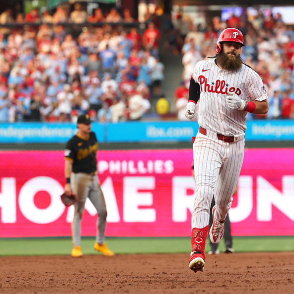 Brandon Marsh of the Phillies, a team that is closing in on the Braves